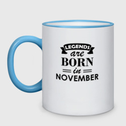 Кружка двухцветная Legends are born in November