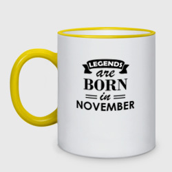 Кружка двухцветная Legends are born in November