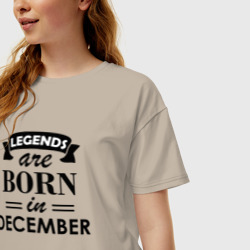 Женская футболка хлопок Oversize Legends are born in december - фото 2