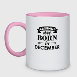 Кружка двухцветная Legends are born in december