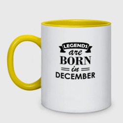 Кружка двухцветная Legends are born in december