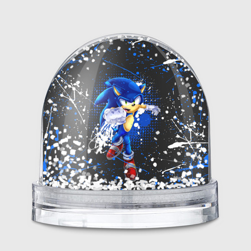 Игрушка Снежный шар с принтом Blue speed Sonic, вид спереди №1