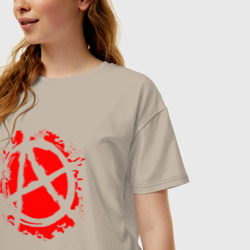 Женская футболка хлопок Oversize Анархия anarchy - фото 2