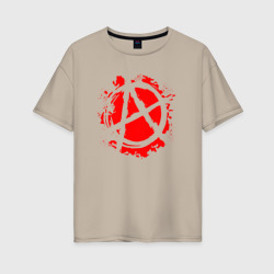 Женская футболка хлопок Oversize Анархия anarchy