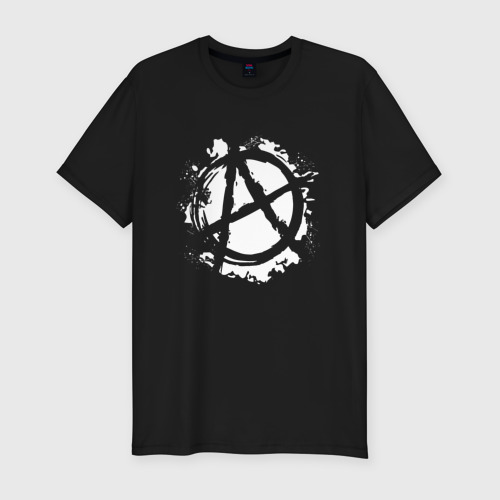 Мужская футболка хлопок Slim Анархия anarchy, цвет черный