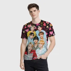 Мужская футболка 3D I Love BTS - фото 2