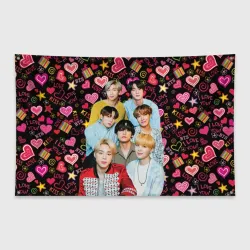 Флаг-баннер I Love BTS