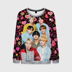 Мужской свитшот 3D I Love BTS