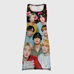Платье-майка 3D I Love BTS