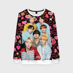 Женский свитшот 3D I Love BTS