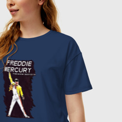 Женская футболка хлопок Oversize Freddie Mercury - фото 2