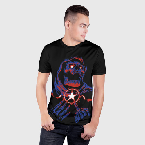 Мужская футболка 3D Slim Skull Sum41, цвет 3D печать - фото 3