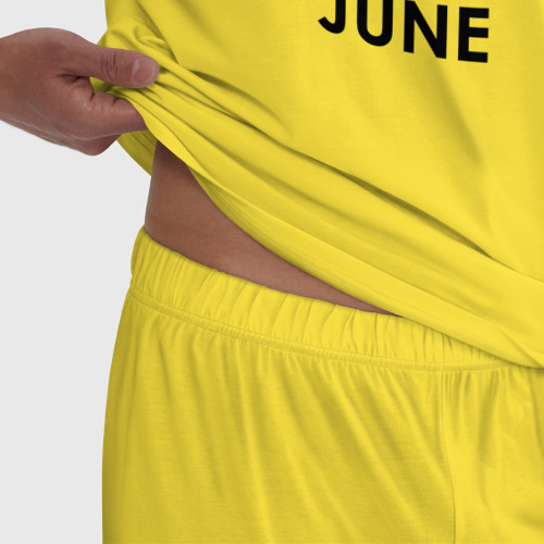 Мужская пижама хлопок Лучшие рождаются в июне, цвет желтый - фото 6