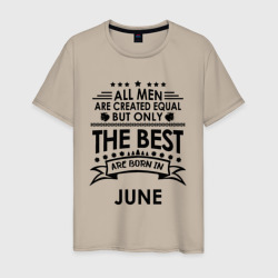 Лучшие рождаются в июне – Мужская футболка хлопок с принтом купить со скидкой в -20%