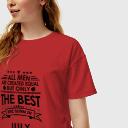 Женская футболка хлопок Oversize Лучшие рождаются в июле - фото 2