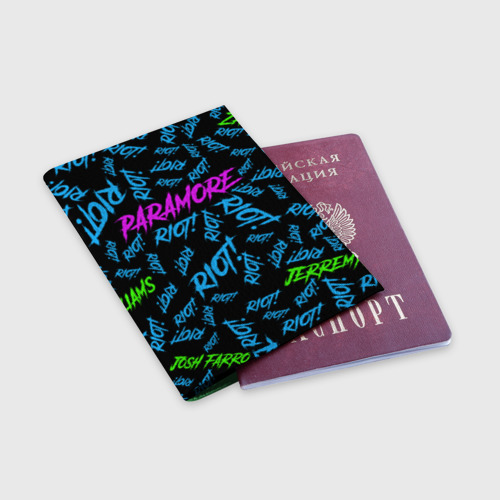 Обложка для паспорта матовая кожа Paramore Riot!, цвет зеленый - фото 3