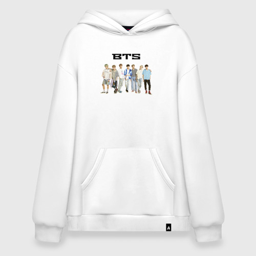 Худи SuperOversize хлопок BTS, цвет белый