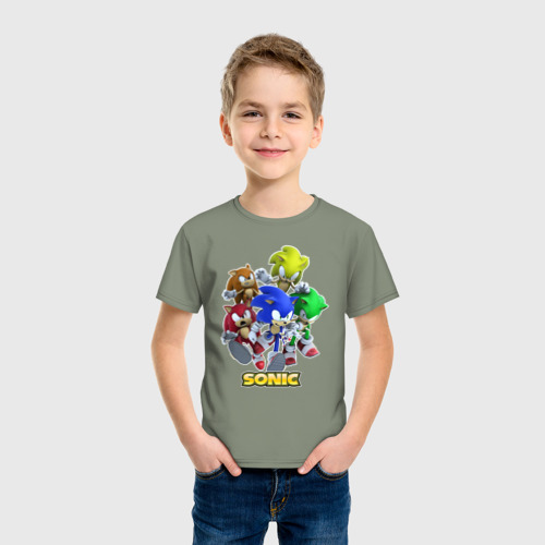 Детская футболка хлопок Sonik, цвет авокадо - фото 3