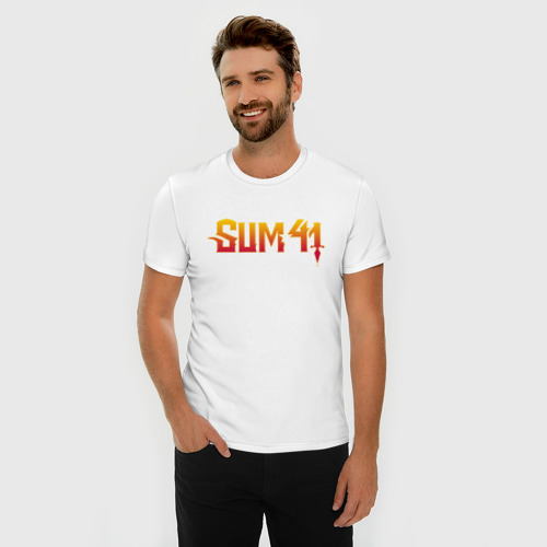 Мужская футболка хлопок Slim Logo SUM, цвет белый - фото 3