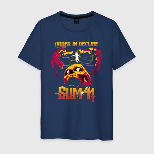 Мужская футболка из хлопка с принтом Sum 41 Order In Decline, вид спереди №1