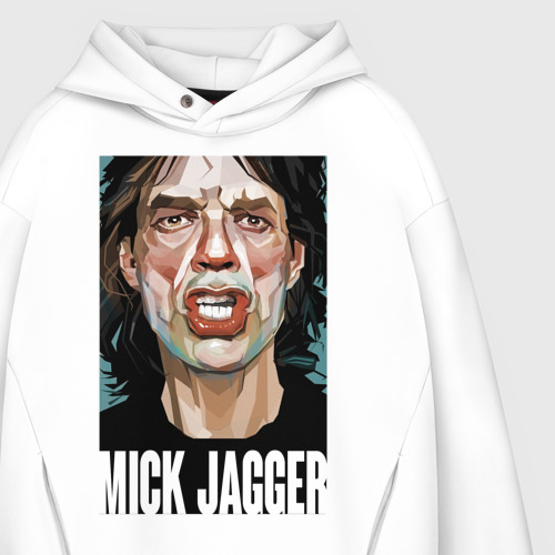 Мужское худи Oversize хлопок Mick Jagger, цвет белый - фото 4