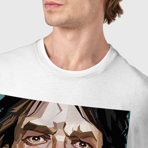 Мужская футболка хлопок Mick Jagger, цвет белый - фото 6