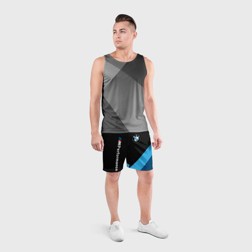 Мужские шорты спортивные BmW m performance, цвет 3D печать - фото 4