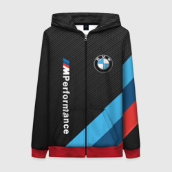Женская толстовка 3D на молнии BmW m performance
