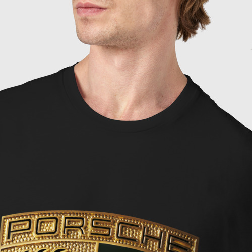 Мужская футболка хлопок Porsche Порше, цвет черный - фото 6