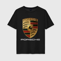 Женская футболка хлопок Oversize Porsche Порше