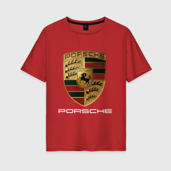 Женская футболка хлопок Oversize Porsche Порше