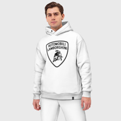 Мужской костюм oversize хлопок lamborghini Logo Dark - фото 2