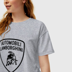 Женская футболка хлопок Oversize lamborghini Logo Dark - фото 2