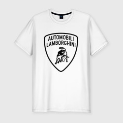 Мужская футболка хлопок Slim lamborghini Logo Dark