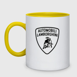 Кружка двухцветная lamborghini Logo Dark