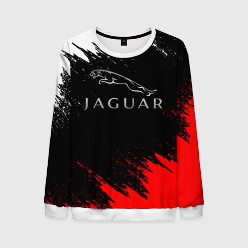 Мужской свитшот 3D Jaguar Ягуар, цвет белый