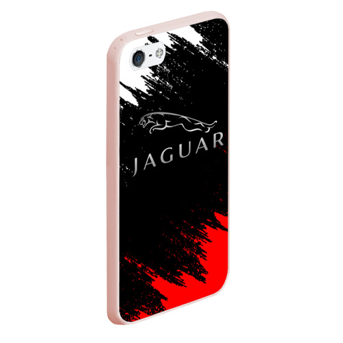 Чехол для iPhone 5/5S матовый Jaguar Ягуар, цвет светло-розовый - фото 3