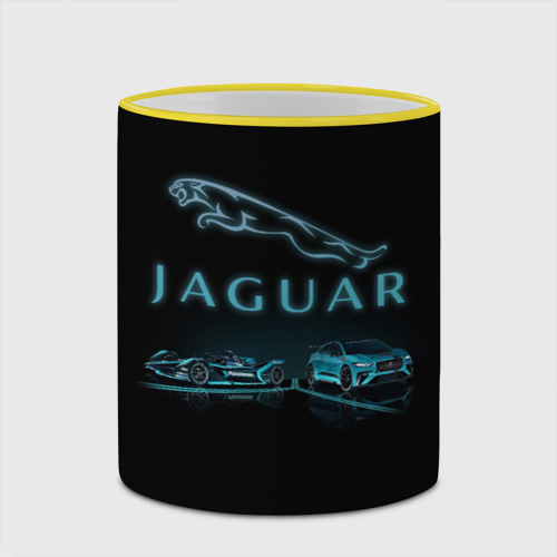 Кружка с полной запечаткой Jaguar Ягуар, цвет Кант желтый - фото 4