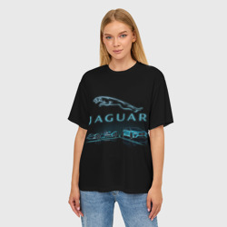 Женская футболка oversize 3D Jaguar Ягуар - фото 2