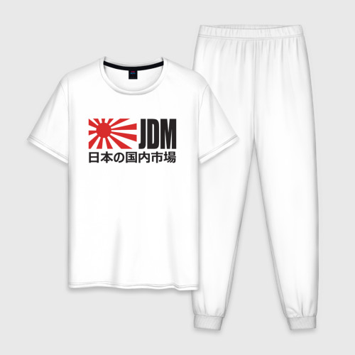 Мужская пижама хлопок с принтом JDM | Japanese Domestic Market, вид спереди #2
