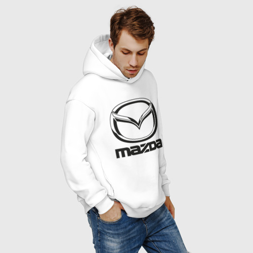 Мужское худи Oversize хлопок Mazda logo Мазда лого - фото 7