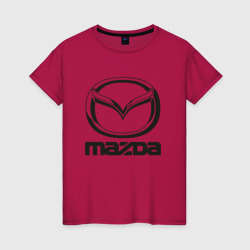 Женская футболка хлопок Mazda logo Мазда лого