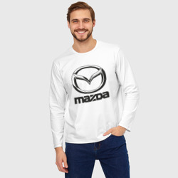 Мужской лонгслив oversize хлопок Mazda logo Мазда лого - фото 2