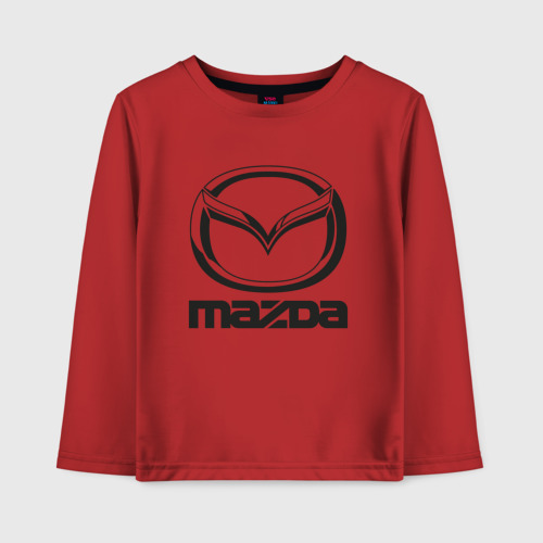 Детский лонгслив хлопок Mazda logo Мазда лого, цвет красный