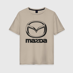 Женская футболка хлопок Oversize Mazda logo Мазда лого