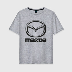 Женская футболка хлопок Oversize Mazda logo Мазда лого