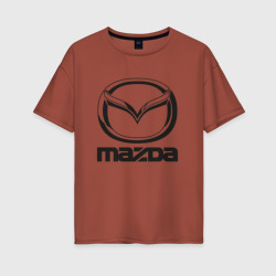 Женская футболка хлопок Oversize Mazda logo Мазда лого