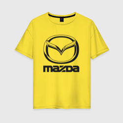 Женская футболка хлопок Oversize Mazda logo Мазда лого