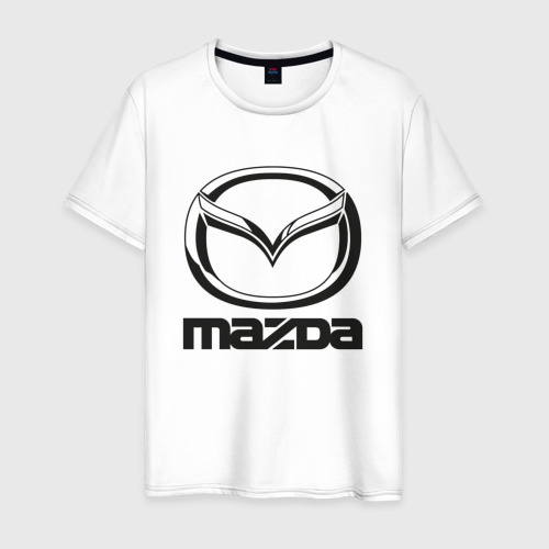 Мужская футболка хлопок Mazda logo Мазда лого, цвет белый