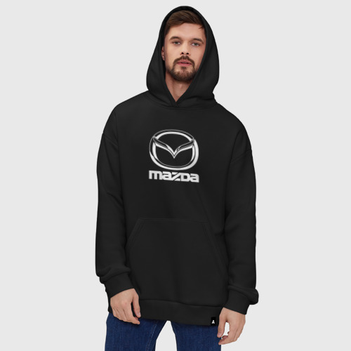 Худи SuperOversize хлопок Mazda logo Мазда лого, цвет черный - фото 5